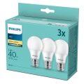 KOMPLEKTS 3x LED Spuldze Philips E27/5,5W/230V 2700K