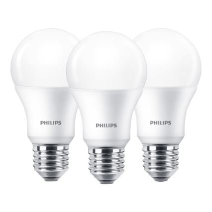 KOMPLEKTS 3x LED Spuldze Philips E27/9W/230V 2700K
