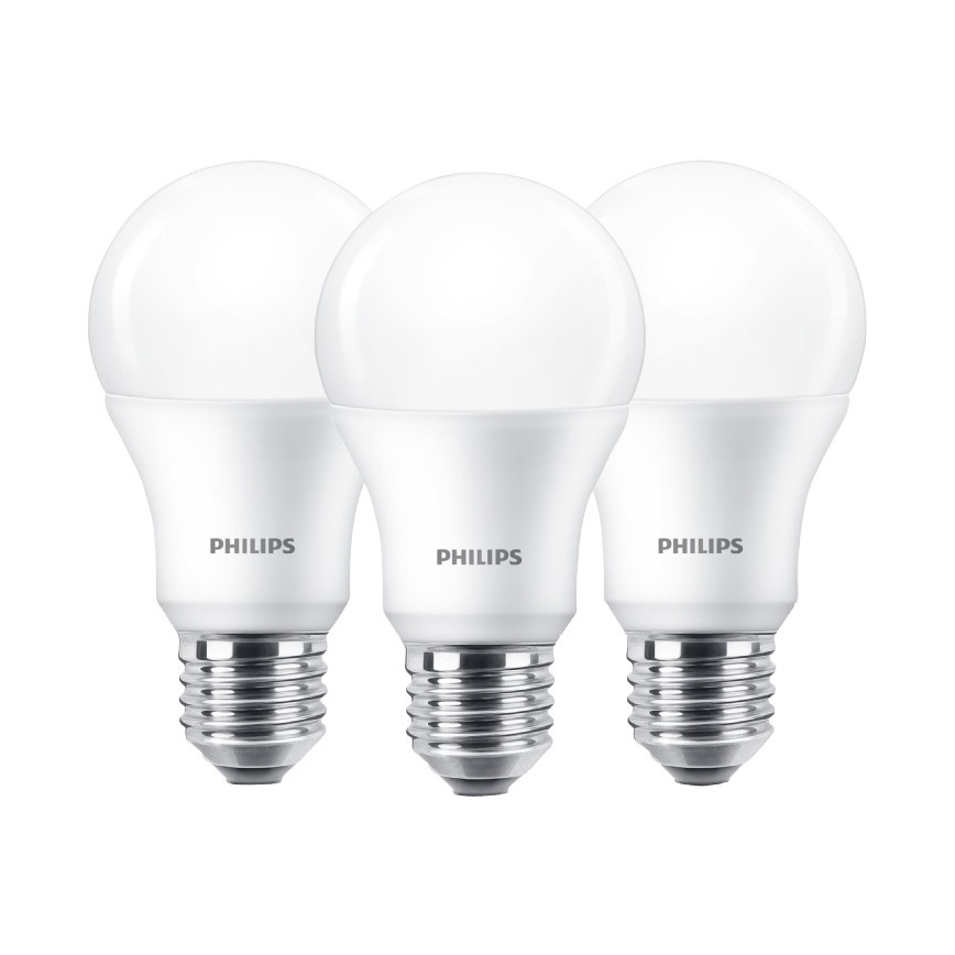 KOMPLEKTS 3x LED Spuldze Philips E27/9W/230V 2700K