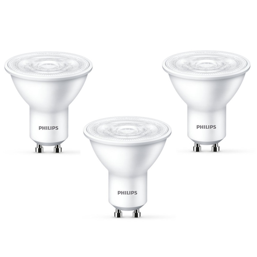 KOMPLEKTS 3x LED spuldze Philips GU10/4,7W/230V 2700K