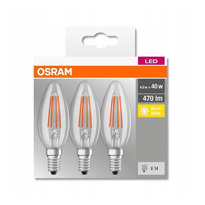 KOMPLEKTS 3x LED Spuldze VINTAGE B40 E14/4W/230V 2700K - Osram