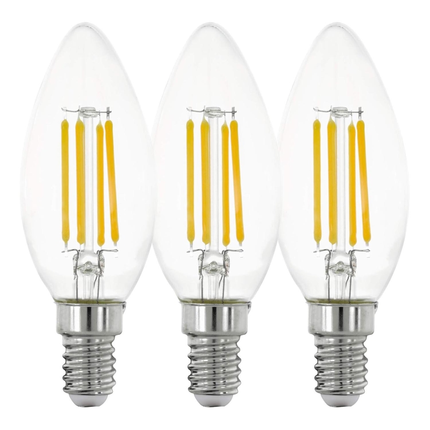 KOMPLEKTS 3x LED Spuldze VINTAGE C35 E14/4W/230V 2700K - Eglo 12811