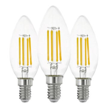KOMPLEKTS 3x LED Spuldze VINTAGE C35 E14/7W/230V 2700K - Eglo 110304