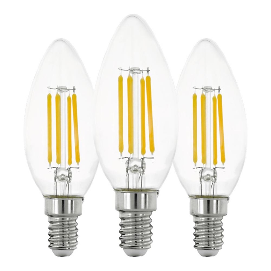 KOMPLEKTS 3x LED Spuldze VINTAGE C35 E14/7W/230V 2700K - Eglo 110304