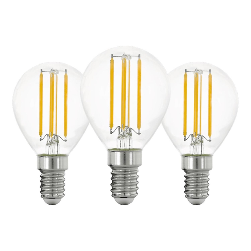 KOMPLEKTS 3x LED Spuldze VINTAGE P45 E14/7W/230V 2700K - Eglo 110303