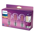 KOMPLEKTS 3x LED Spuldze VINTAGE Philips A60 E27/7W/230V 2700K