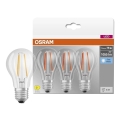 KOMPLEKTS 3x LED spuldzes BASE CLASSIC FILAMENT A60 E27/7,5W/230V 4000K - Osram