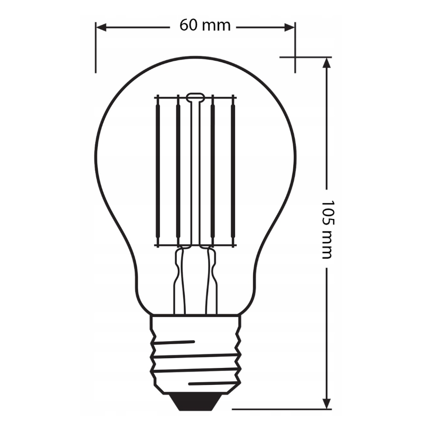 KOMPLEKTS 3x LED spuldzes BASE CLASSIC FILAMENT A60 E27/7,5W/230V 4000K - Osram