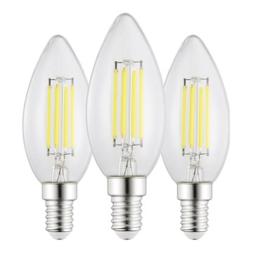 Komplekts 3x LED spuldzes VINTAGE C35 E14/2,2W/230V 2700K - Eglo 110439