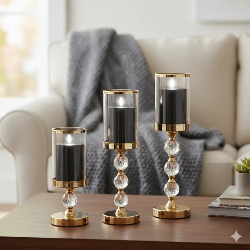 Komplekts 3x LED sveces BRILLO LED/2xAA, melnas + tālvadības pults