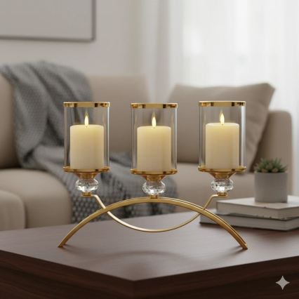 Komplekts 3x LED sveces BRILLO LED/3xAAA krēmkrāsas + tālvadības pults