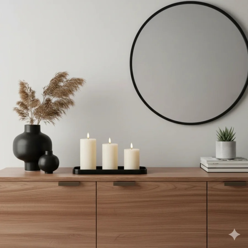 Komplekts 3x LED sveces BRILLO LED/3xAAA krēmkrāsas + tālvadības pults