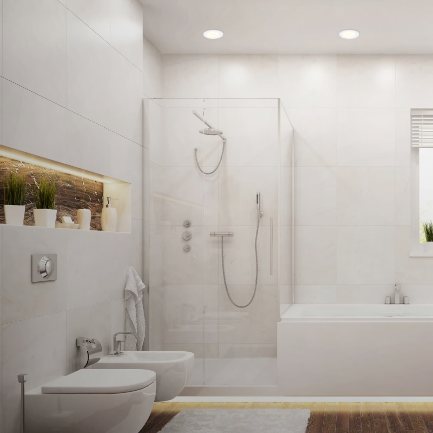 Komplekts 3x LED vannas istabas iebūvējamie griestu gaismekļi LED/6W/230V 3000K IP44 balti