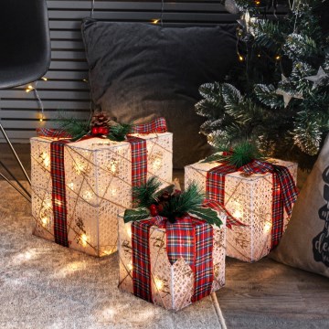 Komplekts 3x LED Ziemassvētku dāvana 48xLED/3,6W/230V IP44 silti balta