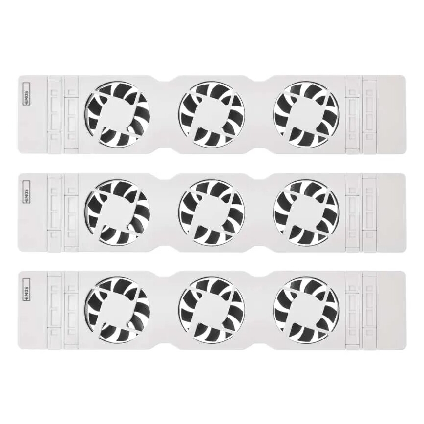 KOMPLEKTS 3x Radiatora ventilators 5/230V balta
