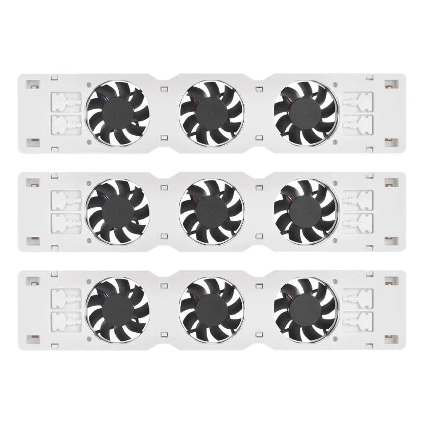 KOMPLEKTS 3x Radiatora ventilators 5/230V balta