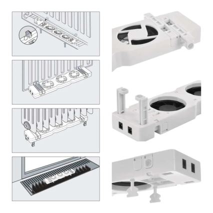 KOMPLEKTS 3x Radiatora ventilators 5/230V balta