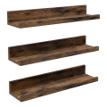 Komplekts 3x sienas plaukti SHELFY 38x5x10 cm brūni