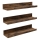 Komplekts 3x sienas plaukti SHELFY 38x5x10 cm brūni