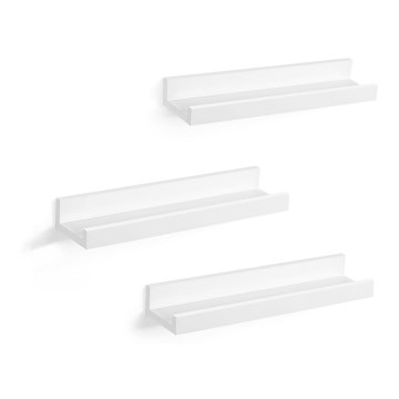 Komplekts 3x sienas plaukti SHELFY, balti