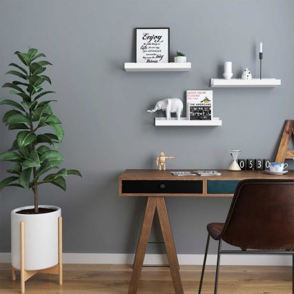 Komplekts 3x sienas plaukti SHELFY, balti
