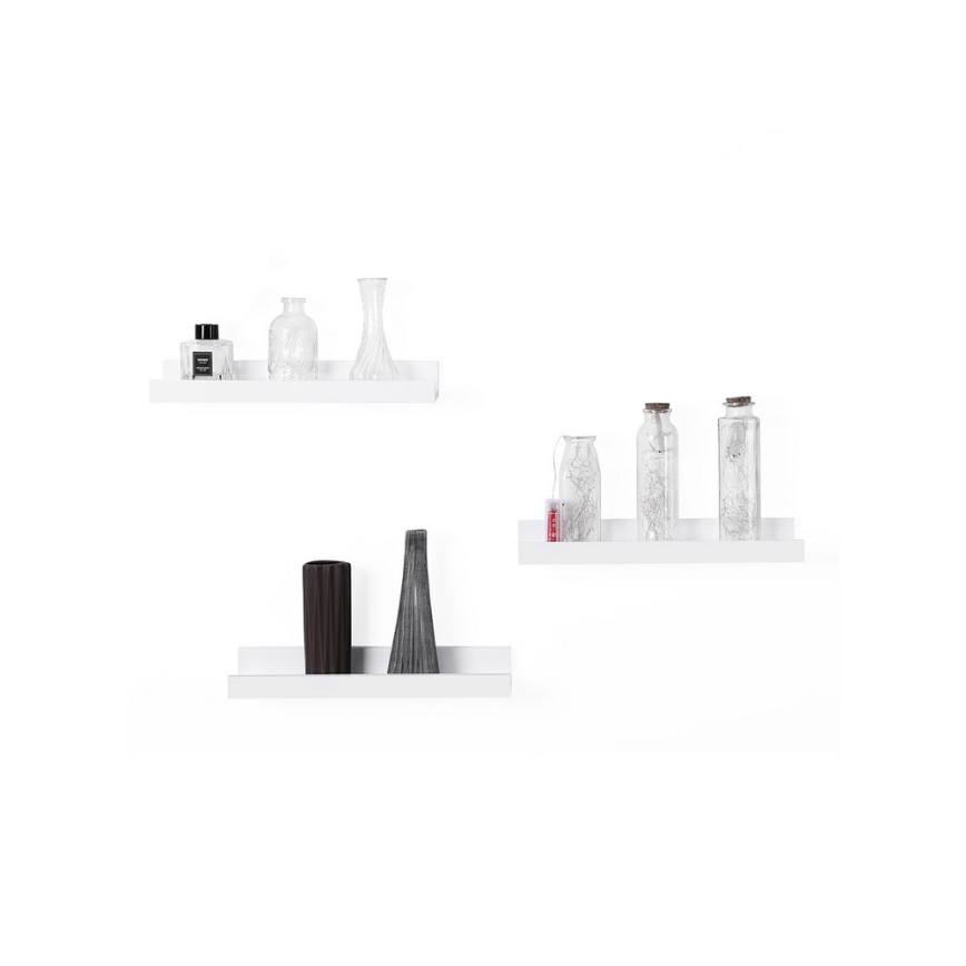 Komplekts 3x sienas plaukti SHELFY, balti
