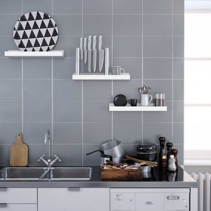 Komplekts 3x sienas plaukti SHELFY, balti