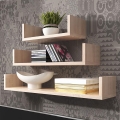 Komplekts 3x sienas plaukti TRIO 40/60/80x11x18 cm, sonoma ozols