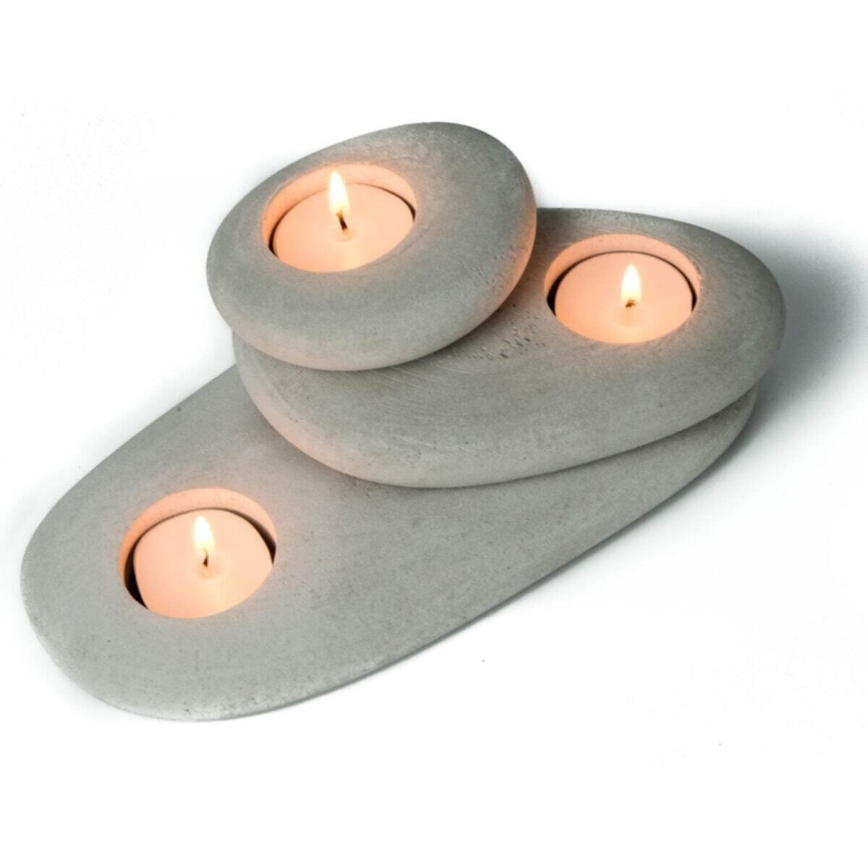 KOMPLEKTS 3x Tējas sveču turētājs 21,5cm/15cm/9cm, betons