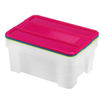 KOMPLEKTS 3x Uzglabāšanas kaste TEX BOX 10 l