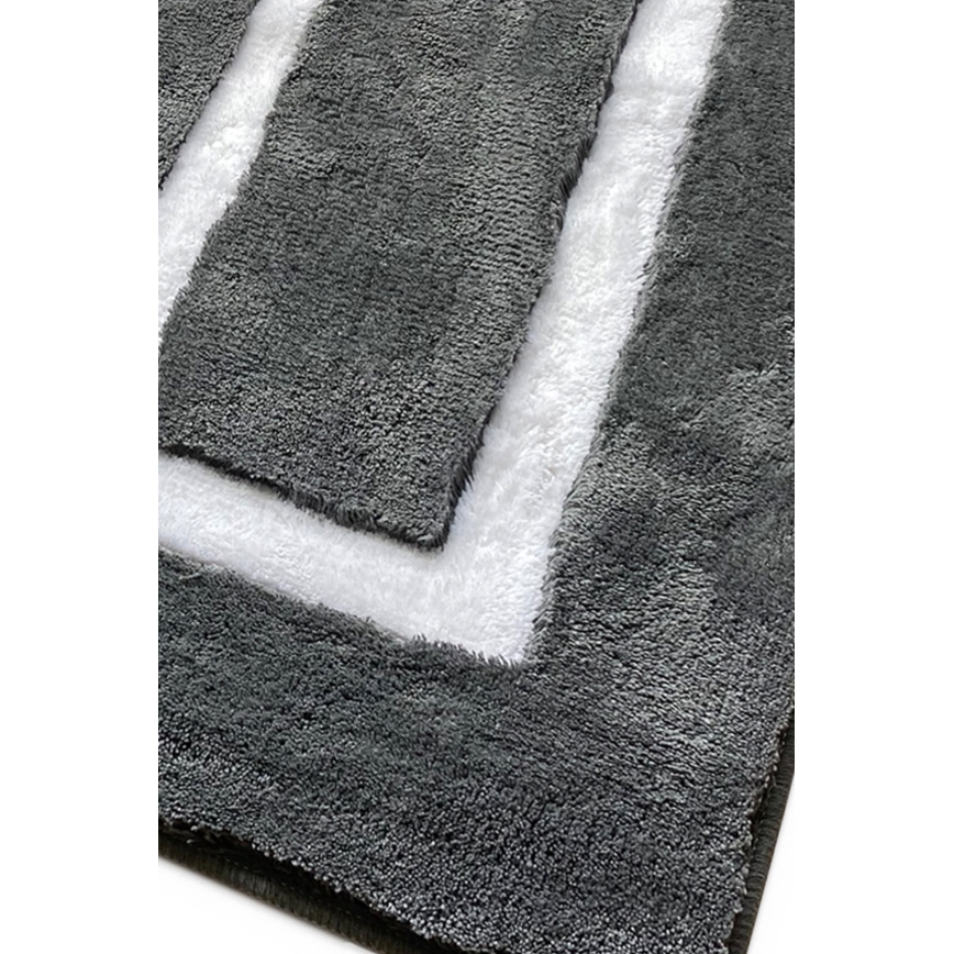 KOMPLEKTS 3x Vannas istabas paklājs 60/60/100 cm antracīta