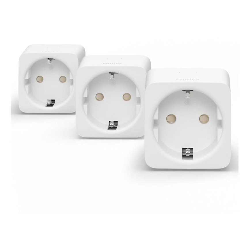 KOMPLEKTS 3x Viedā kontaktligzda Philips Hue Viedā spraudnis EU SCHUKO