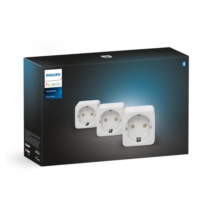 KOMPLEKTS 3x Viedā kontaktligzda Philips Hue Viedā spraudnis EU SCHUKO