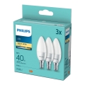 KOMPLEKTS 3xLED Spuldze Philips B35 E14/5W/230V 2700K