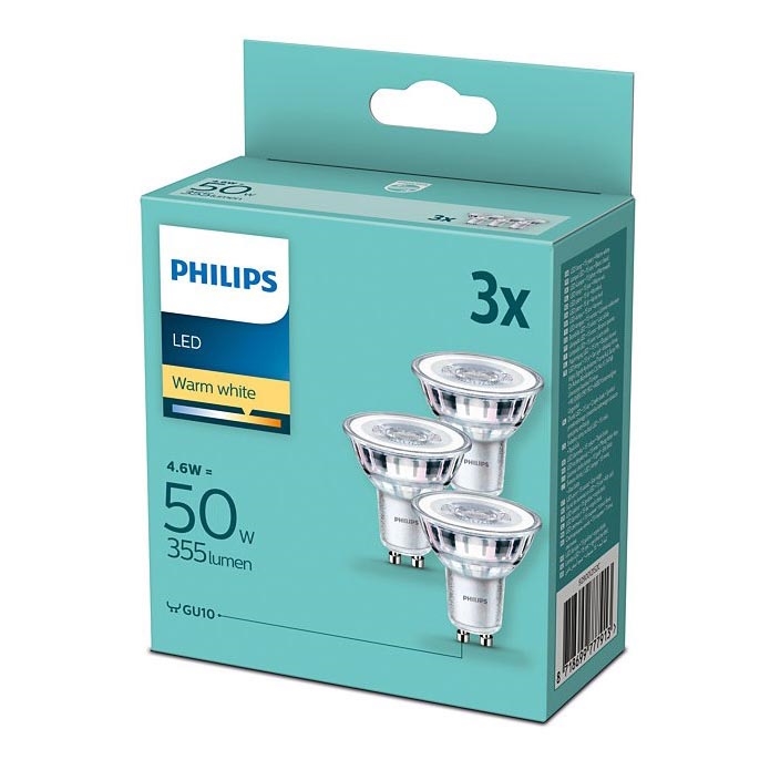 KOMPLEKTS 3xLED Spuldze Philips GU10/4,6W/230V 2700K