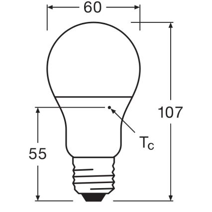 Komplekts: 3× LED spuldze A60, E27, 8 W, 230 V, 3000 K - Osram