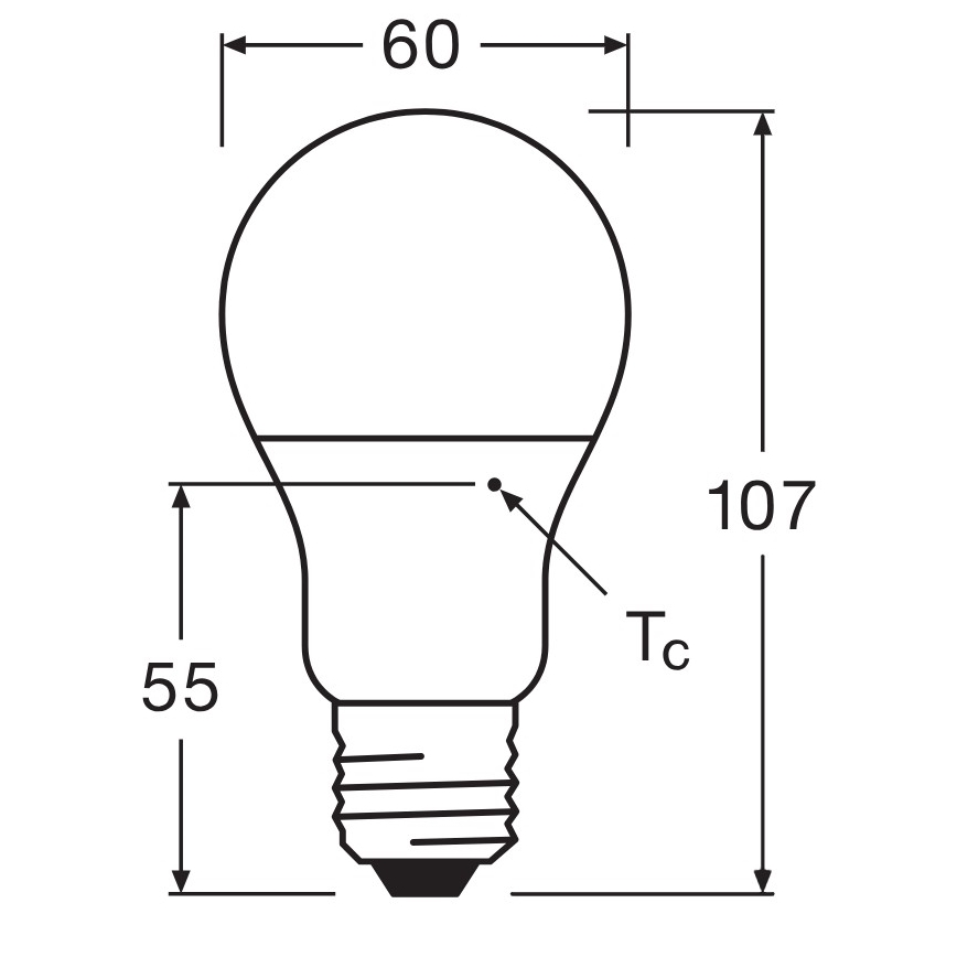 Komplekts: 3× LED spuldze A60, E27, 8 W, 230 V, 3000 K - Osram