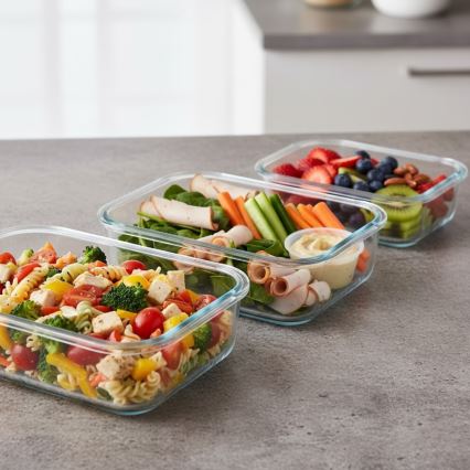 Komplekts 4 gab. pārtikas trauki, caurspīdīgi/mētru krāsā