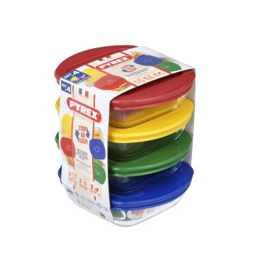 Komplekts 4 gab. PYREX stikla pārtikas trauki, 0,3 l