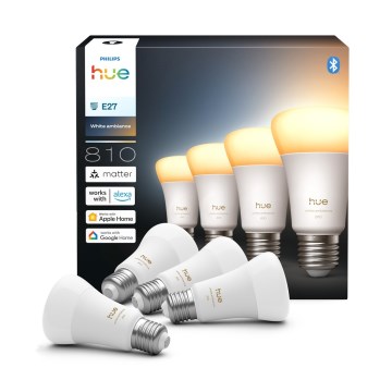 Komplekts: 4 LED dimējamas spuldzes Philips Hue WHITE AMBIANCE E27/6W/230V 1000-20000K
