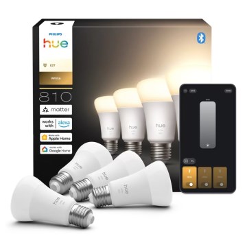 Komplekts: 4 x dimmējamas LED spuldzes Philips Hue WHITE E27/7W/230V 2700K