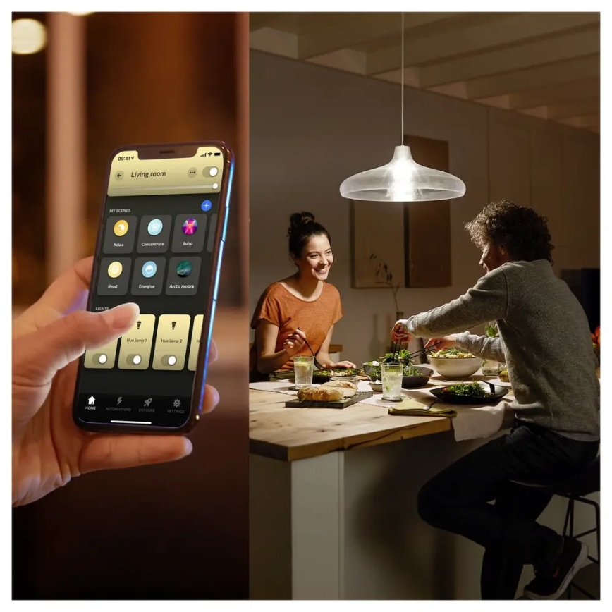 Komplekts: 4 x dimmējamas LED spuldzes Philips Hue WHITE E27/7W/230V 2700K