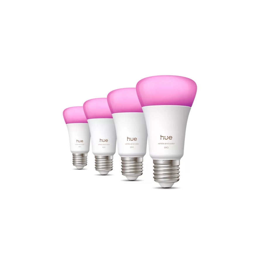 Komplekts 4x dimējamās LED spuldzes Philips Hue WHITE AND COLOR AMBIANCE E27/6W/230V 1000-20000K