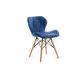 KOMPLEKTS 4x Ēdamistabas krēsls TRIGO 74x48 cm tumši zila/dižskābardis