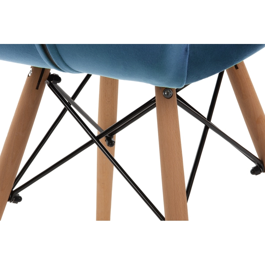 KOMPLEKTS 4x Ēdamistabas krēsls TRIGO 74x48 cm tumši zila/dižskābardis
