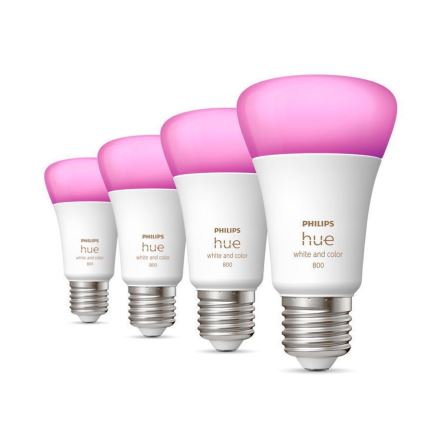 KOMPLEKTS 4x LED Aptumšojama spuldze Philips Hue White And Color Ambience E27/6,5W/230V 2000-6500K