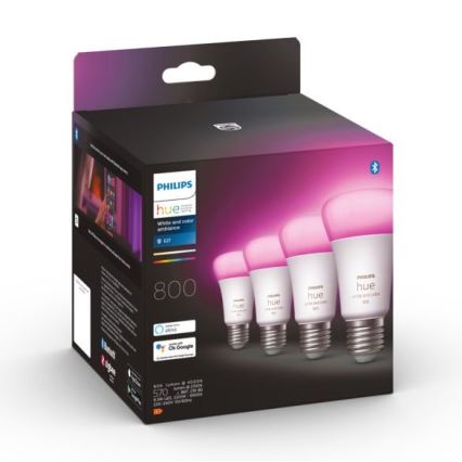 KOMPLEKTS 4x LED Aptumšojama spuldze Philips Hue White And Color Ambience E27/6,5W/230V 2000-6500K