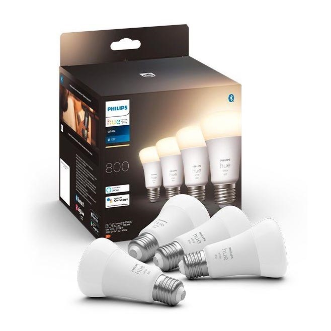 KOMPLEKTS 4x LED Aptumšojama spuldze Philips Hue WHITE A60 E27/9W/230V 2700K