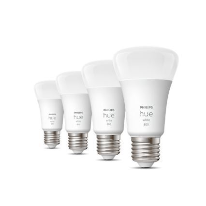 KOMPLEKTS 4x LED Aptumšojama spuldze Philips Hue WHITE A60 E27/9W/230V 2700K