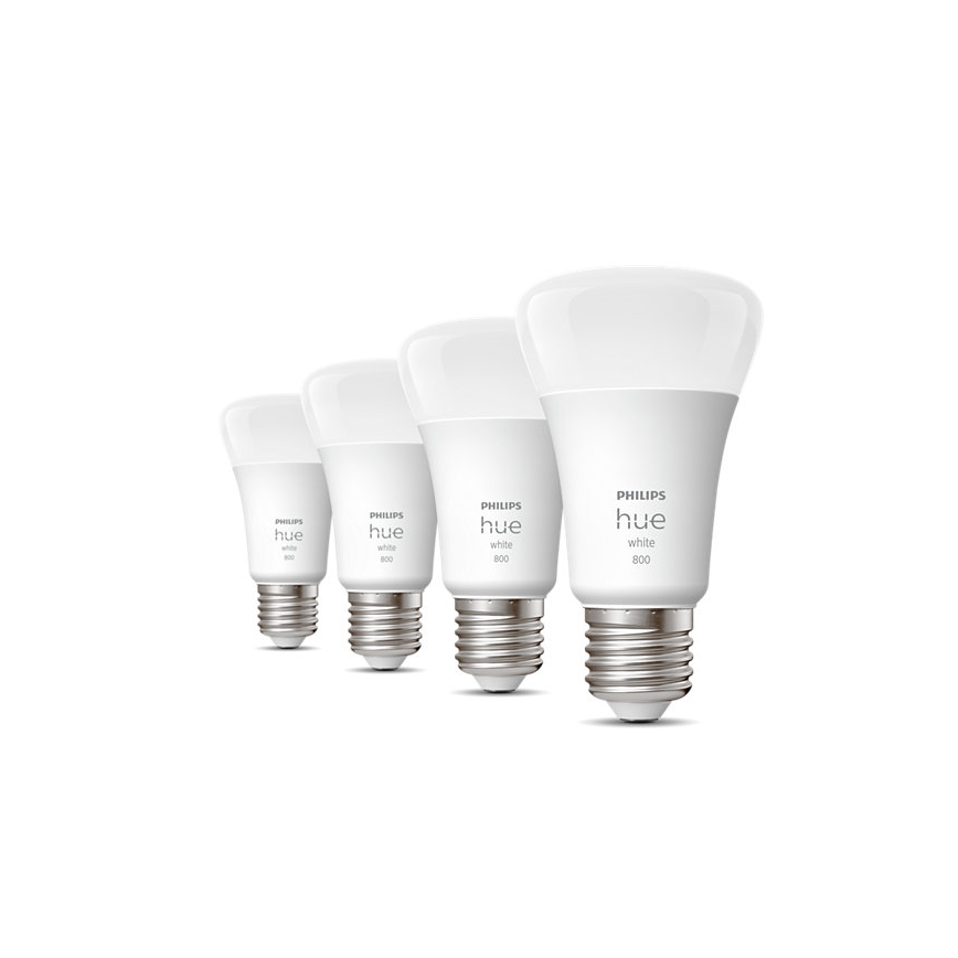 KOMPLEKTS 4x LED Aptumšojama spuldze Philips Hue WHITE A60 E27/9W/230V 2700K
